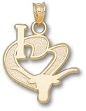 Texas Longhorns Solid 10K Gold ''I Heart'' Longhorn 3/4'' Pendant