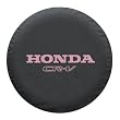 SpareCover&reg; Brawny Series - Tire Cover - HOT pink logo on Black Denim - Honda CR-V 26"-27"