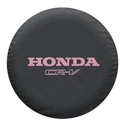SpareCover&reg; Brawny Series - Tire Cover - HOT pink logo on Black Denim - Honda CR-V 26"-27"