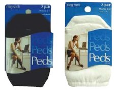 Peds Ladies No Show Socks (Footies) Clog Socks - 2 Pair