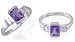 Radiant Cut Amethyst Ring Sterling SIlver