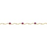 14K Gold .98cttw Diamond & Ruby Bracelet Jewelry 7"