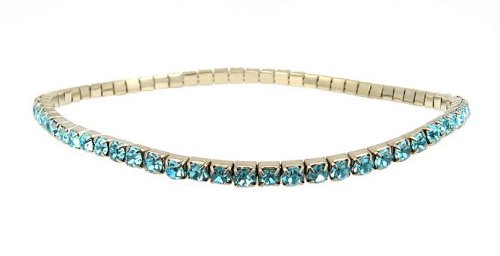 Anklet   Stretch Swarovski Crystal ~ Aqua