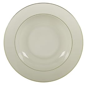 Lenox Hayworth Gold Banded Ivory China Pasta Bowl Rim Soup by Lenox