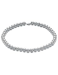 Designer Inspired 8mm HOLLOW LARGE SHINY POLISHED Italian Sterling Silver Round BALL Bead Necklace 22"in