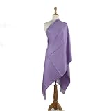 Olive N Figs Pashmina Silk (50-50) Plain Purple Shawl/Wrap