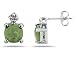 1.20CTW Green Amethyst & Diamond Earrings in White Gold