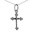 10K White Gold Cross with 18" Chain
