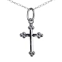 10K White Gold Cross with 18" Chain