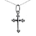 10K White Gold Cross with 18