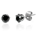 Urban Male Men's Round Black CZ Stainless Steel Studs 6mm