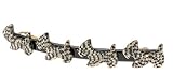 France Luxe Scotty Dog on Long Skinny Barrette - Black/Opera Silver