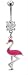 MINI BELLY RING WITH DANGLING PINK FLAMINGO