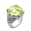 Women's Solitaire Apple Yellow Color Cubic Zirconia Inverted Plating Ring, Size: 5-9 Sterling Silver .925