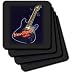 Florene Music - Guitar With Hard Rock Cafe In Red - Coasters