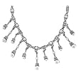 Rhodium Plated Brass Necklaces with Clear CZ/Synthetic Pearl, 16 Inches