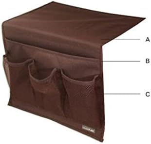 oopsfly 4 Pockets Bedside Pocket Sofa Chair Couch Arm Rest Magzine Book Storage Bag Remote Controller Holder Organizer Caddy Pouch Coffee