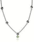 Sterling Silver Swirl Stations Necklace w/ Peridot by Zina, 17"