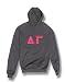 Delta Gamma Asphalt Lightweight Hooded Sweatshirt - 4 Fuchsia Letters