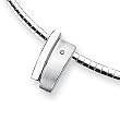 Diamond and Sterling Silver Slide on 16" Cubetto 3mm Chain