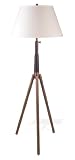 Lighting Enterprises F-6953/9466 Adjustable Antique Brass Tripod Telescope Lamp Floor Lamp with Textured Mocha Linen Sewn Shade