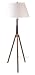 Lighting Enterprises F-6953/9466 Adjustable Antique Brass Tripod Telescope Lamp Floor Lamp with Textured Mocha Linen Sewn Shade