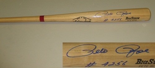 Pete Rose Autographed/Hand Signed Adirondack Bat Reds w/4,256