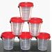Tupperware 6 Pc Midgets Set with Redish Seals