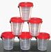 Tupperware 6 Pc Midgets Set with Redish Seals