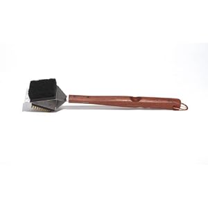 Outset QB45, Rosewood 3-in-1 Grill Brush w replaceable bristles and pad by