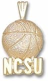 North Carolina State Wolfpack NCSU Basketball Pendant - 10KT Gold Jewelry