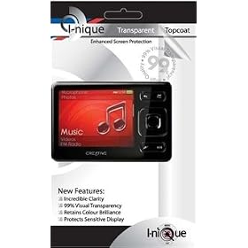 i-nique Topcoat Enhanced Crystal Clear Screen Protector kit For Creative Labs Zen (4GB / 8GB / 16GB / 32GB)