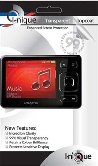 i-nique Topcoat Enhanced Crystal Clear Screen Protector kit For Creative Labs Zen (4GB / 8GB / 16GB / 32GB)