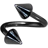 Black Anodized Titanium Spiral Twister Cone Belly Ring