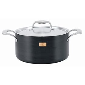 Marco Pierre White Hard Anodised with Copper Base 24 cm Casserole + Lid
