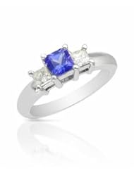 14K White Gold Tanzanite and Diamond Ring -- LIFETIME WARRANTY