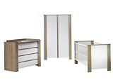 Schardt 08 975 52 02 - Kinderzimmer Cube, bestehend aus Kombi-Kinderbett 70 x 140 cm, Umbauseitensatz, Wickelkommode und 2-t&uuml;rigem Schrank, nuss (ohne Textilien)