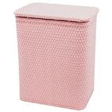 Wicker Hamper - with Interior Bag - Crystal Pink
