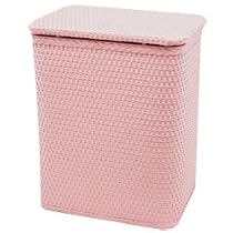 Wicker Hamper - with Interior Bag - Crystal Pink