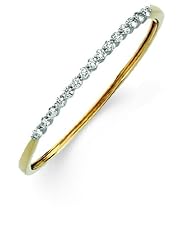 14K Yellow/White Gold 2 1/8 ct tw Diamond Bangle Bracelet