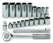 S K Hand Tools (SKT4521) 21 Piece 3/8in. Dr. SAE 6 Point Complete Socket Set