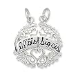 Lil Sis and Big Sis Break-away Charm Sterling Silver