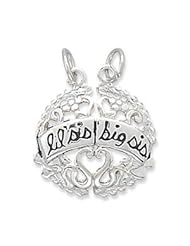 Sterling Silver Lil Sis and Big Sis Break-Away Charm