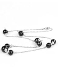 CZ BLACK GRADUATED PEARL NECKLACE