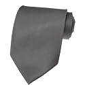 NEW Mens Necktie Solid Charcoal Black Satin Neck TIE