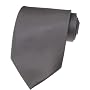 NEW Mens Necktie Solid Charcoal Black Satin Neck TIE