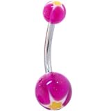 psychedelich Purple STAR Acrylic Belly Button Ring