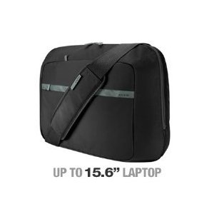 Belkin F8N112ttKSG Nylon Case Messenger Laptop - fits 15.6-Inch Notebooks (Black/Soft Grey)