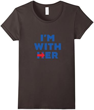 Women's Hillary Clinton for President I'm with Her Democrat Shirt Medium Asphalt
