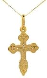 medium greek orthodox gold cross (14K gold, with chain)